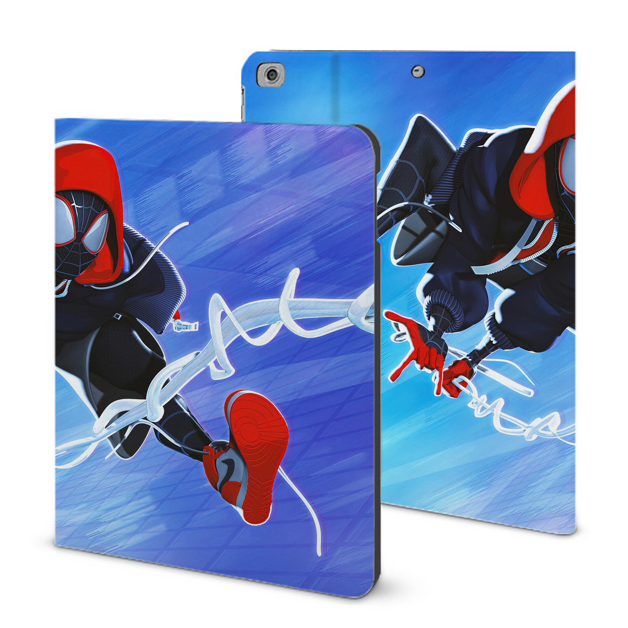 （画像用） Spider Man スパイダーマン IPad ケース ブック型 PUレザー TPU 耐衝撃 軽量 薄型 ペン収納なし 全面保護 IPad 各モデル対応